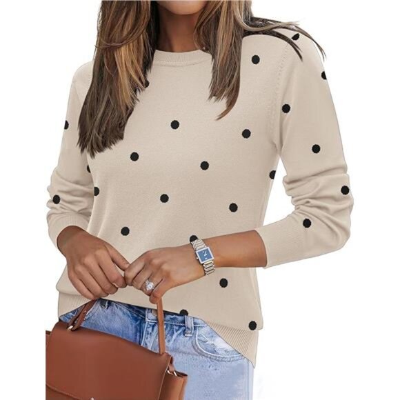 Womens Fall Sweater Long Sleeve Crew Neck Pullover Knit Top Casual Dressy Shirt - Picture 6 of 6